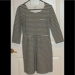 J Crew black white stripe dress